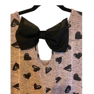 Tempted Sweater Lightweight Top Hearts Bow Pink 2X Women’s